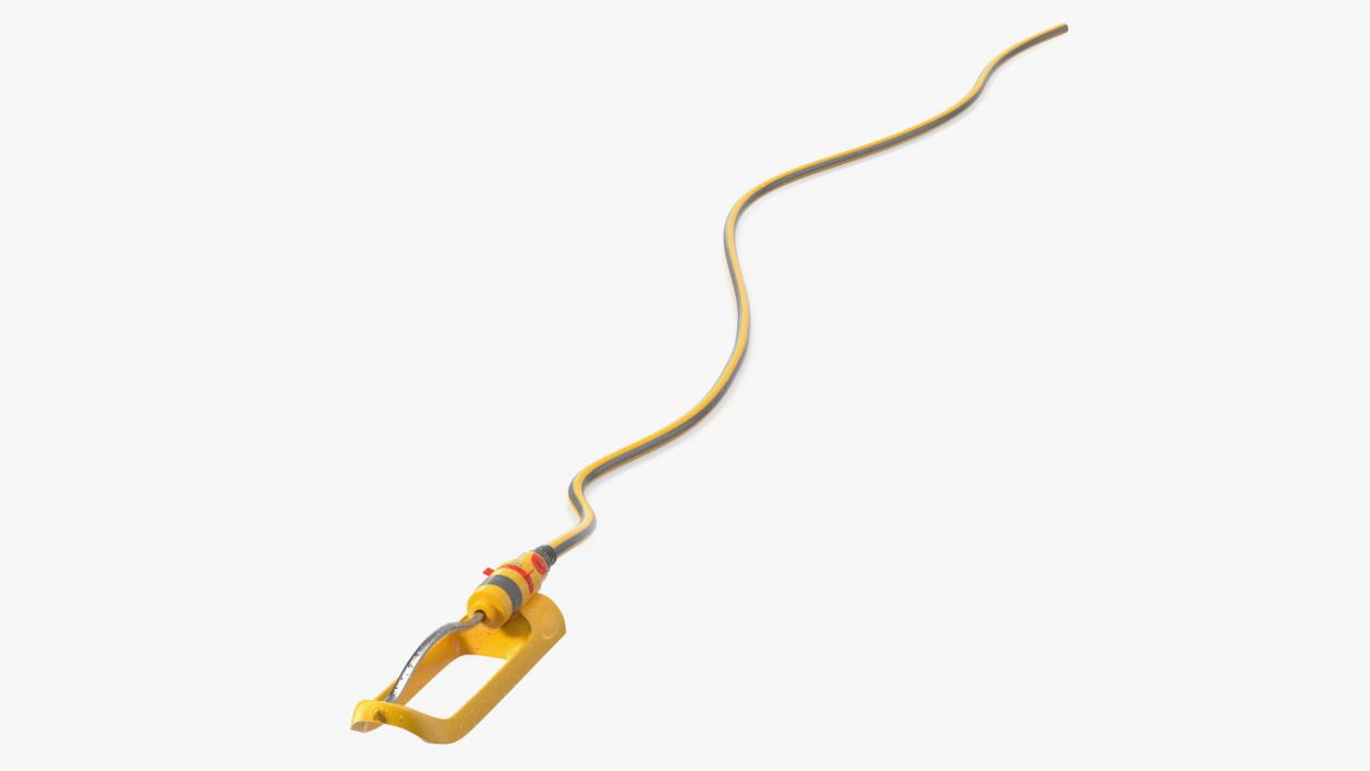 Hozelock Rectangular Sprinkler Plus Yellow with Hose 3D