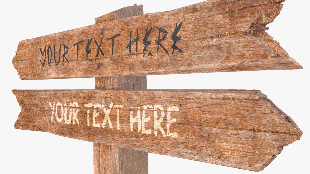 3D Old Wooden Signpost Mockup Set(5) model