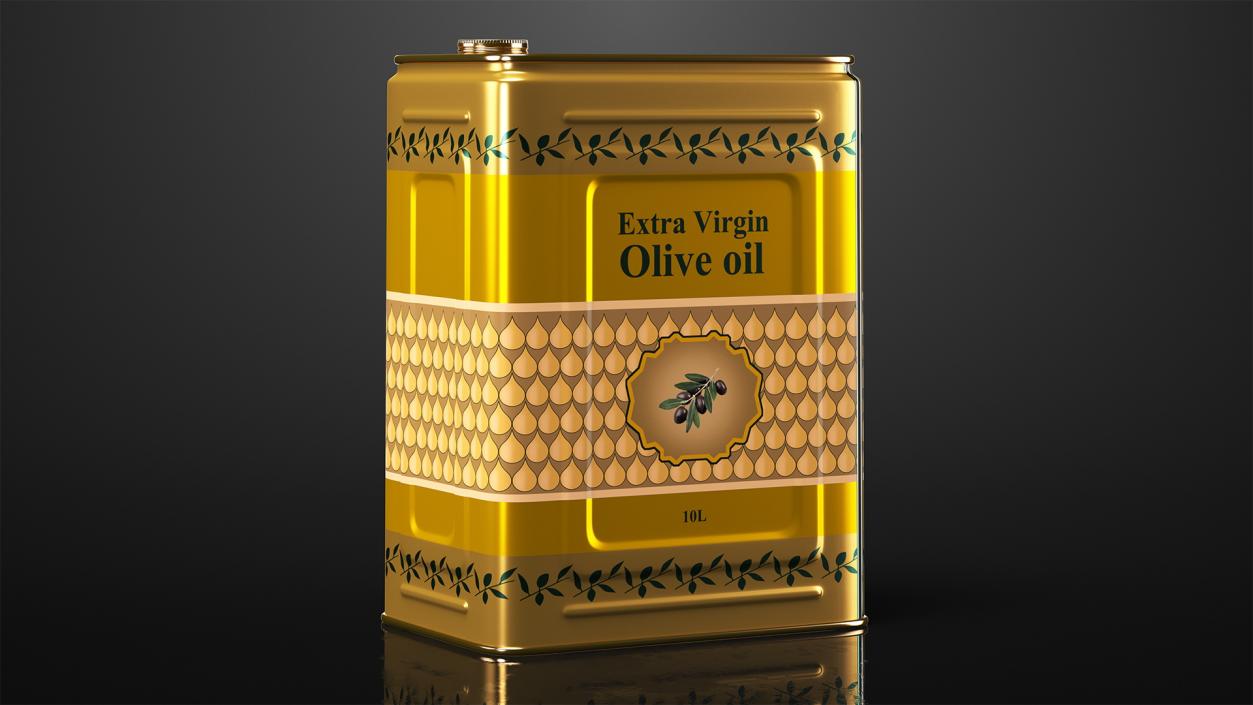 3D Olive Oil Tin Can Set