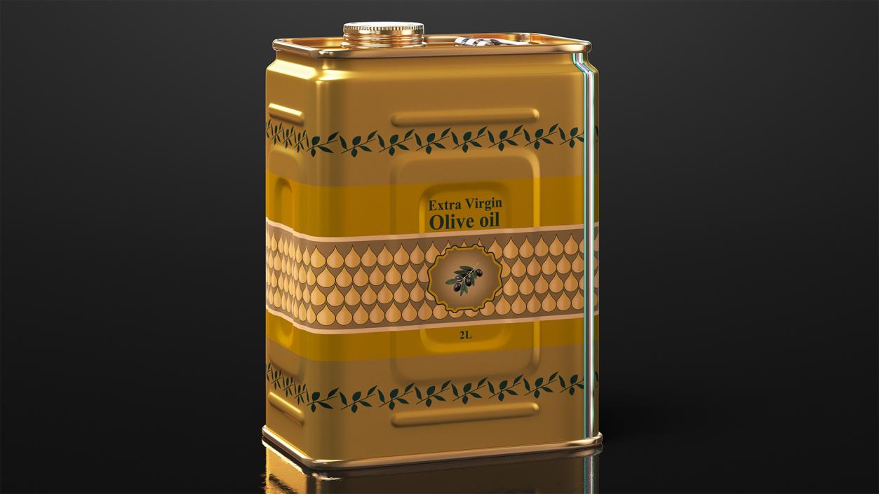 3D Olive Oil Tin Can Set