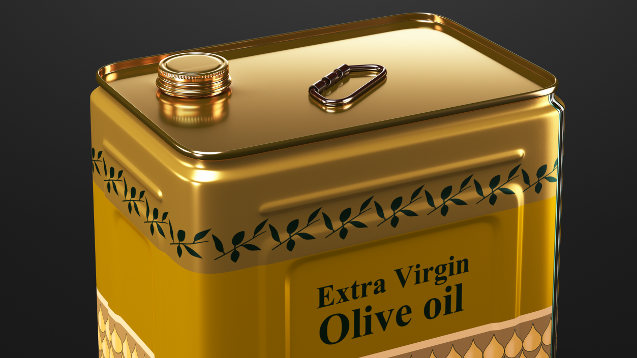 3D Olive Oil Tin Can Set