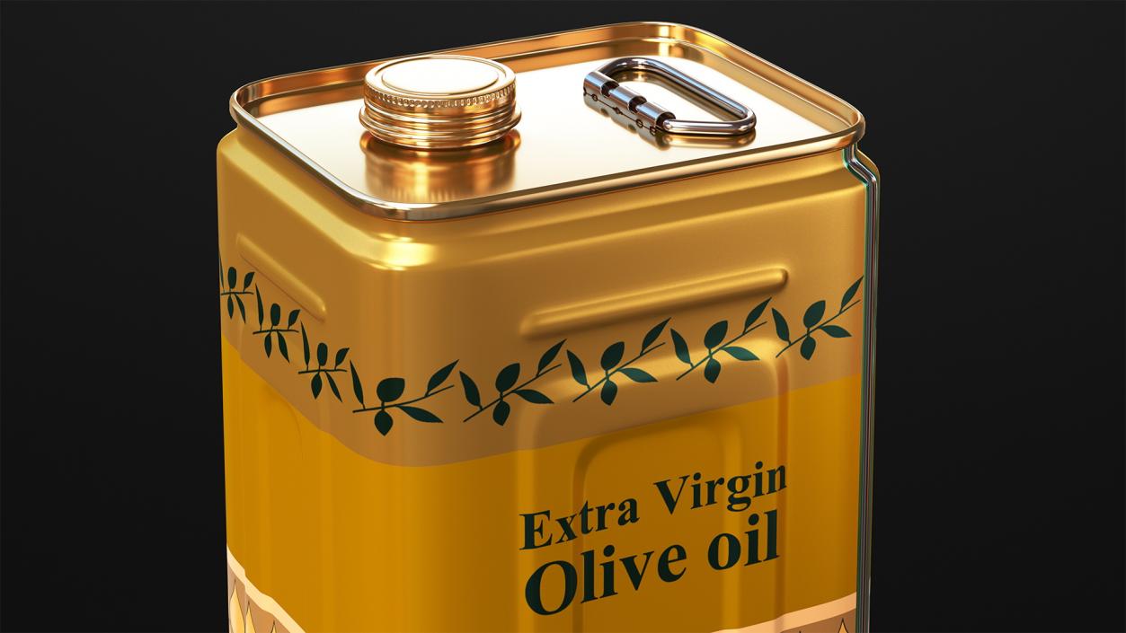 3D Olive Oil Tin Can Set