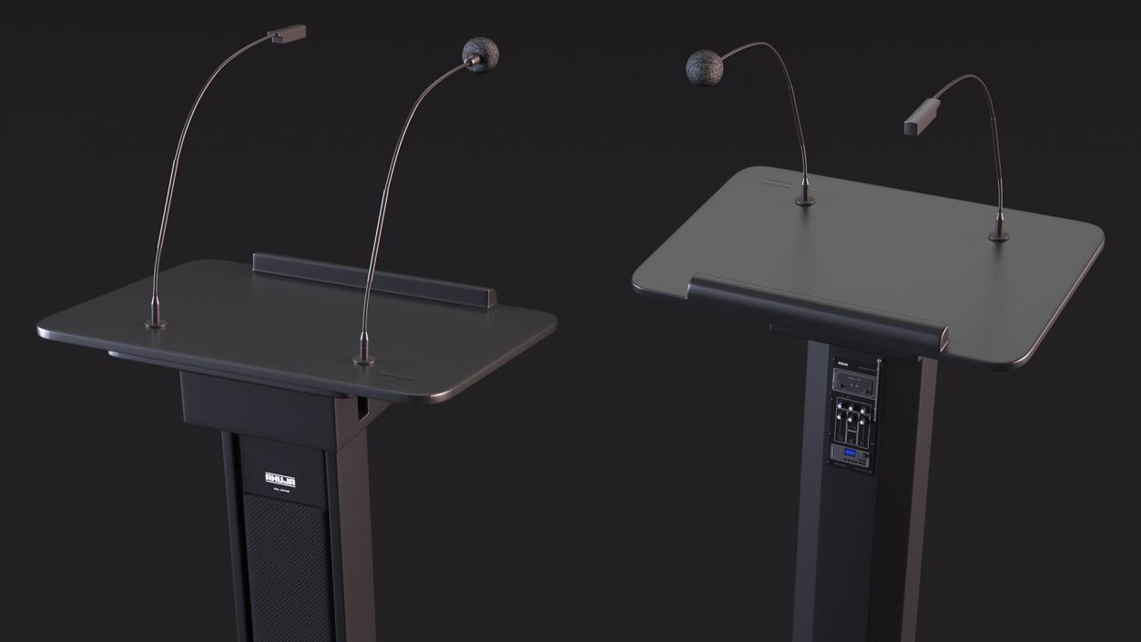 3D Lectern System Podium Ahuja ASL-3000R Black model