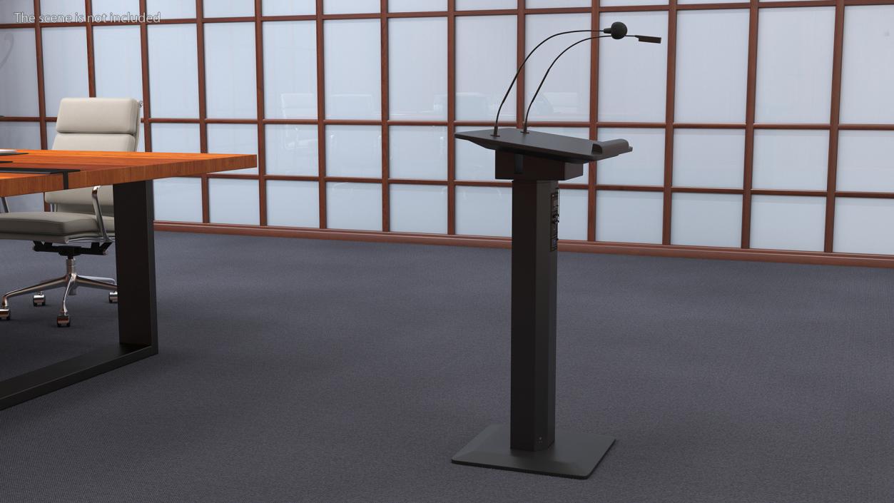 3D Lectern System Podium Ahuja ASL-3000R Black model