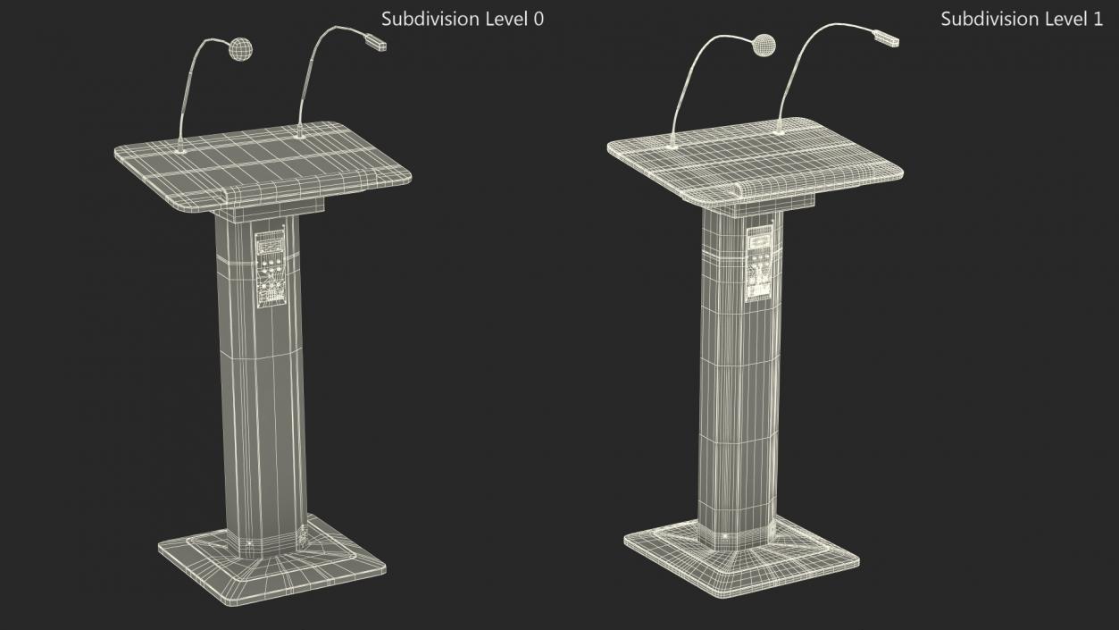 3D Lectern System Podium Ahuja ASL-3000R Black model