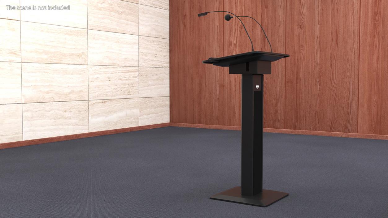 3D Lectern System Podium Ahuja ASL-3000R Black model