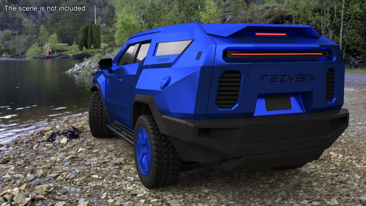 3D Rezvani 2024 Armored SUV Blue Rigged