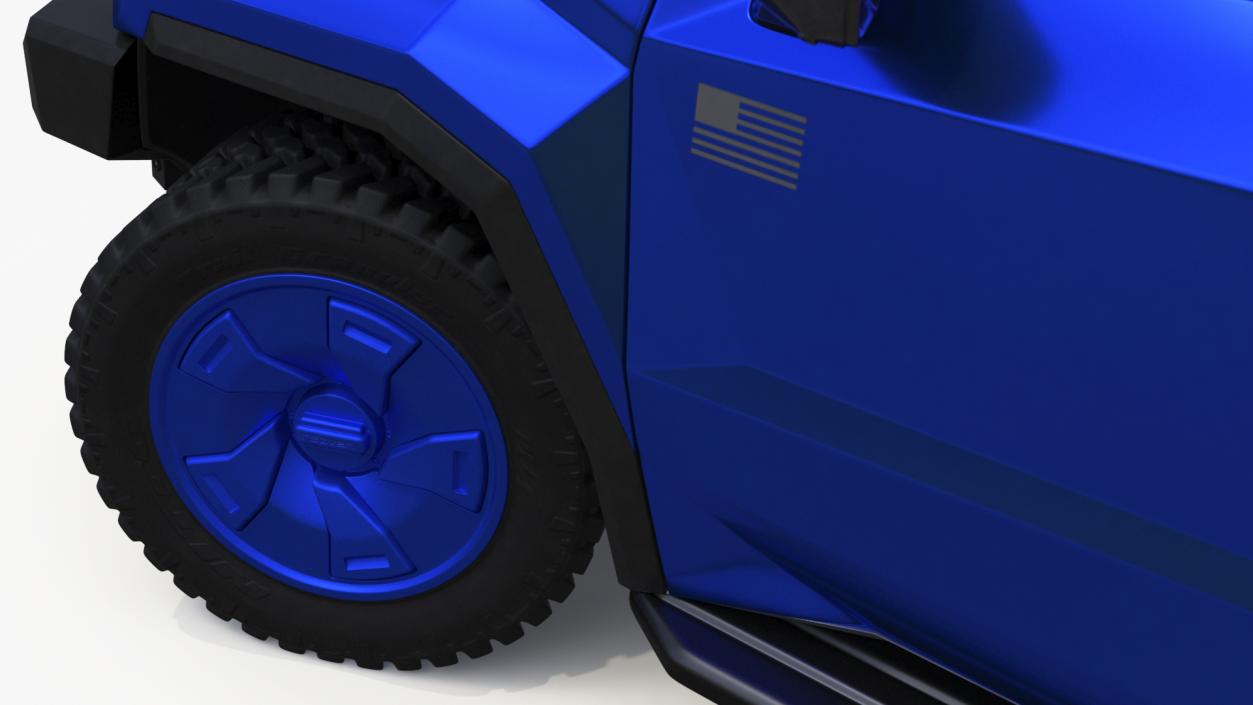 3D Rezvani 2024 Armored SUV Blue Rigged