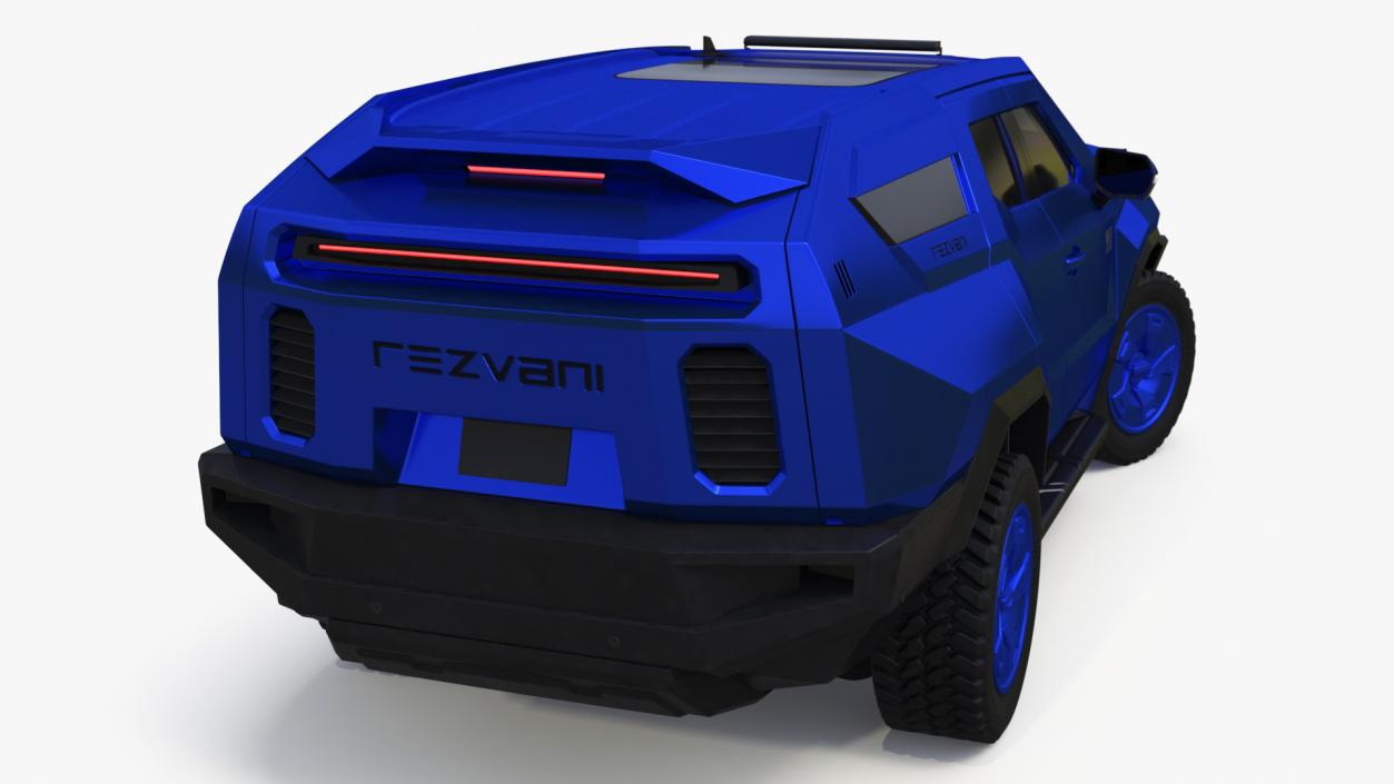 3D Rezvani 2024 Armored SUV Blue Rigged