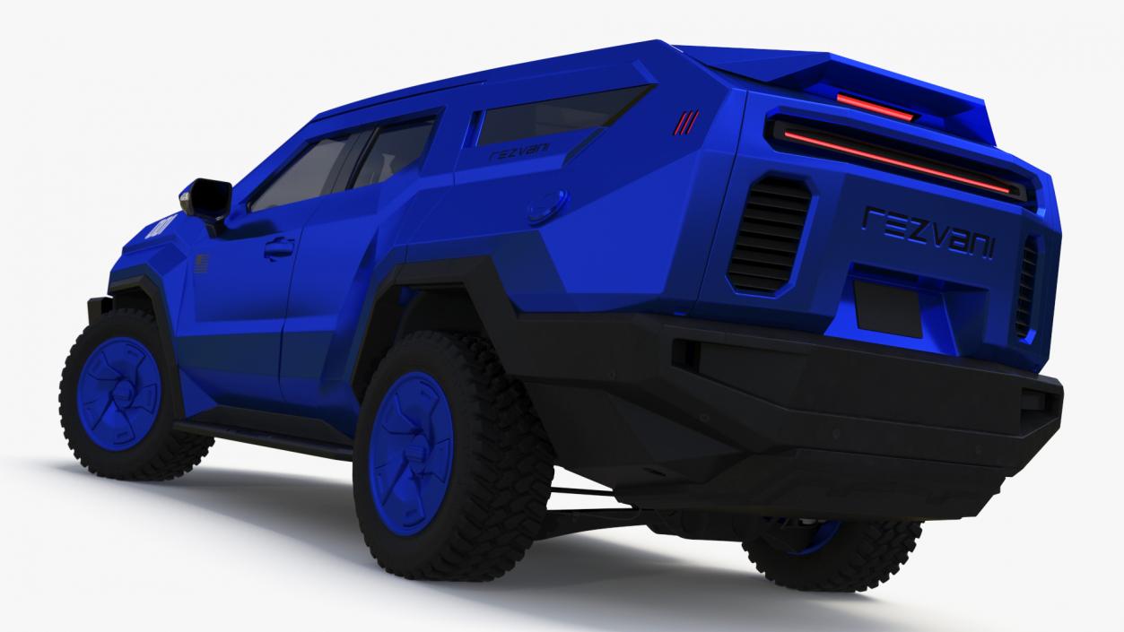 3D Rezvani 2024 Armored SUV Blue Rigged