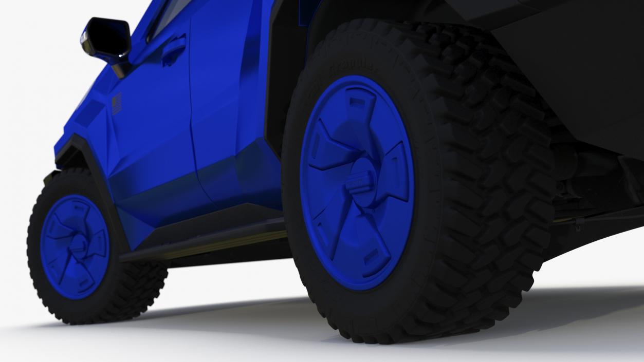 3D Rezvani 2024 Armored SUV Blue Rigged