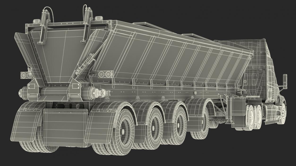 3D Heavy Truck With Bottom Trailer