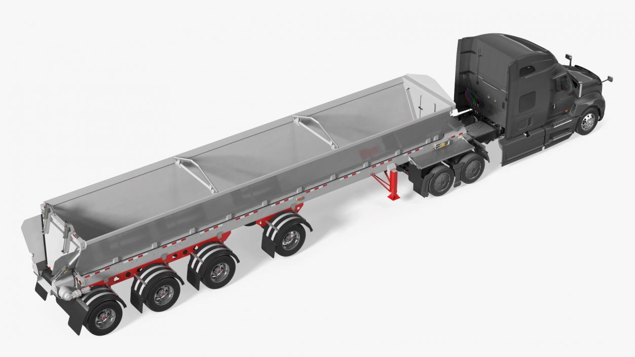 3D Heavy Truck With Bottom Trailer