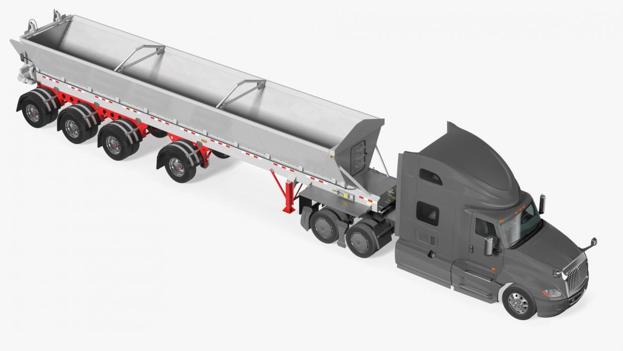 3D Heavy Truck With Bottom Trailer