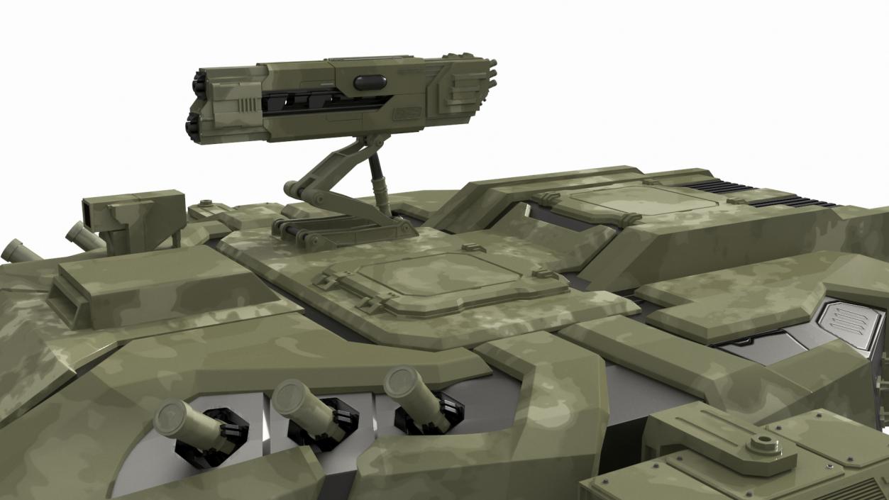 3D model Futuristic Turret Green 2