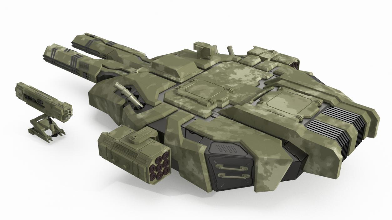 3D model Futuristic Turret Green 2