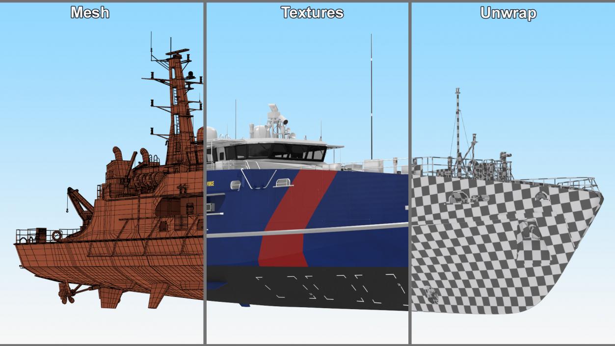 3D Patrol Vessel ABFC Cape Byron Rigged