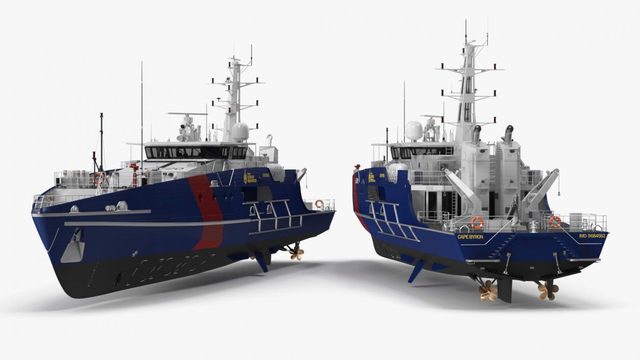 3D Patrol Vessel ABFC Cape Byron Rigged