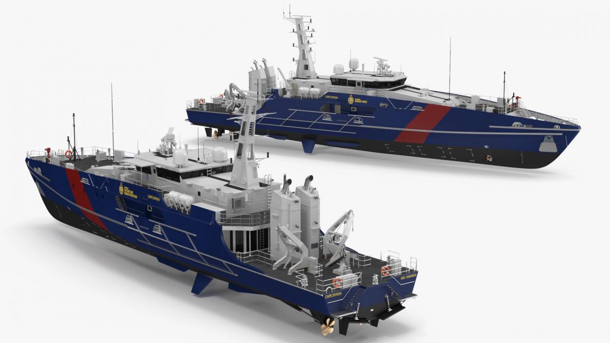 3D Patrol Vessel ABFC Cape Byron Rigged