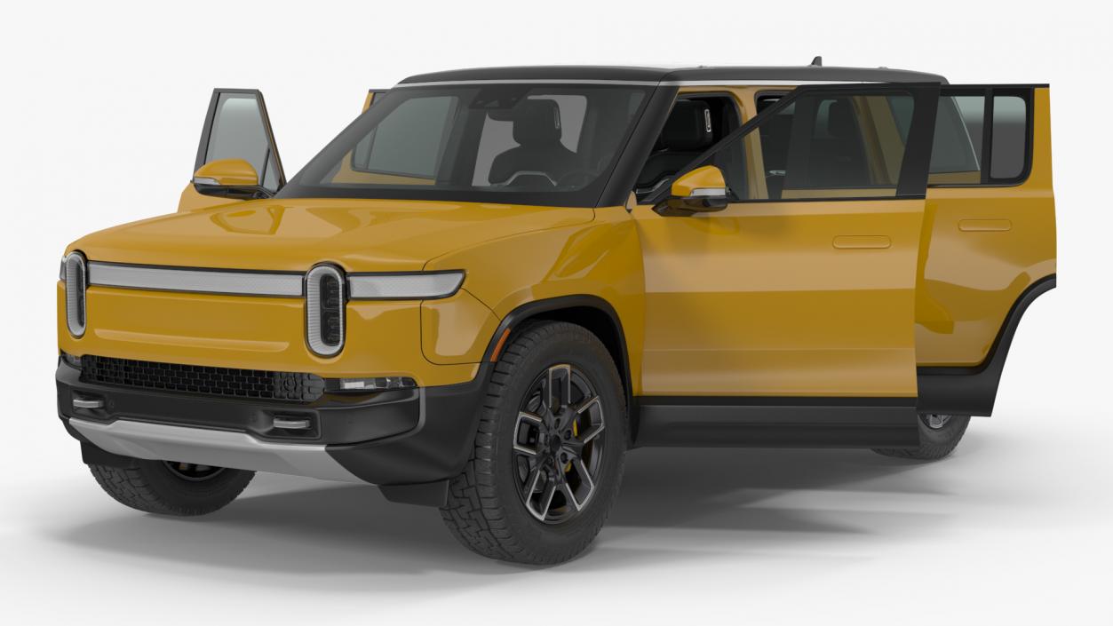 3D Luxury Electric SUV Yellow