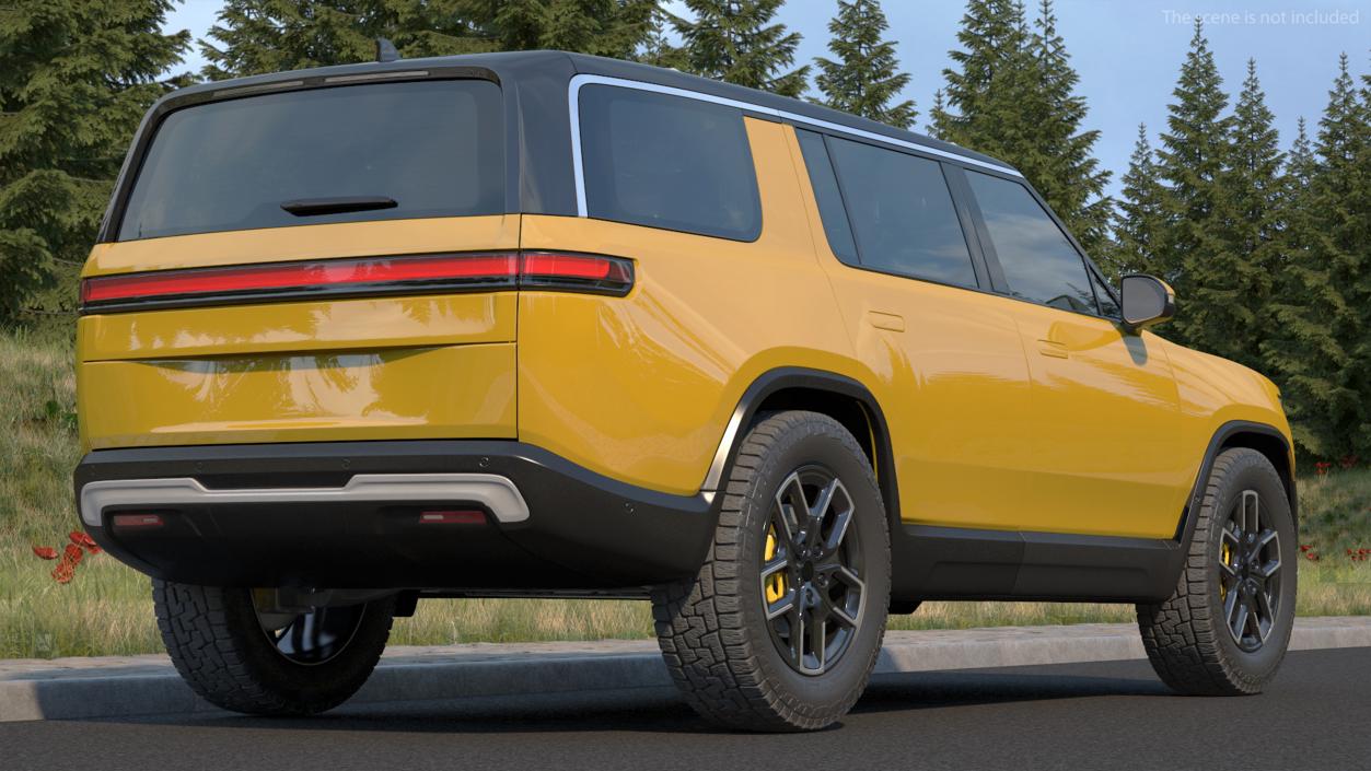 3D Luxury Electric SUV Yellow