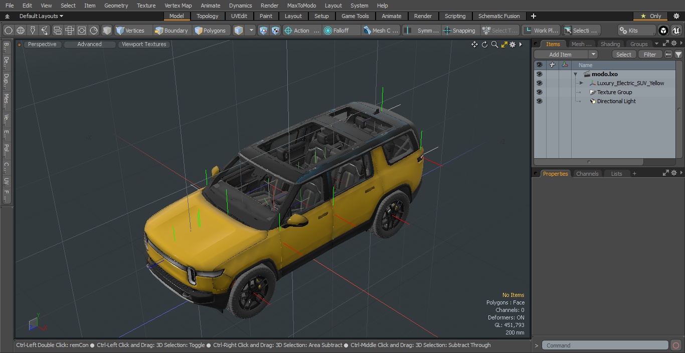 3D Luxury Electric SUV Yellow