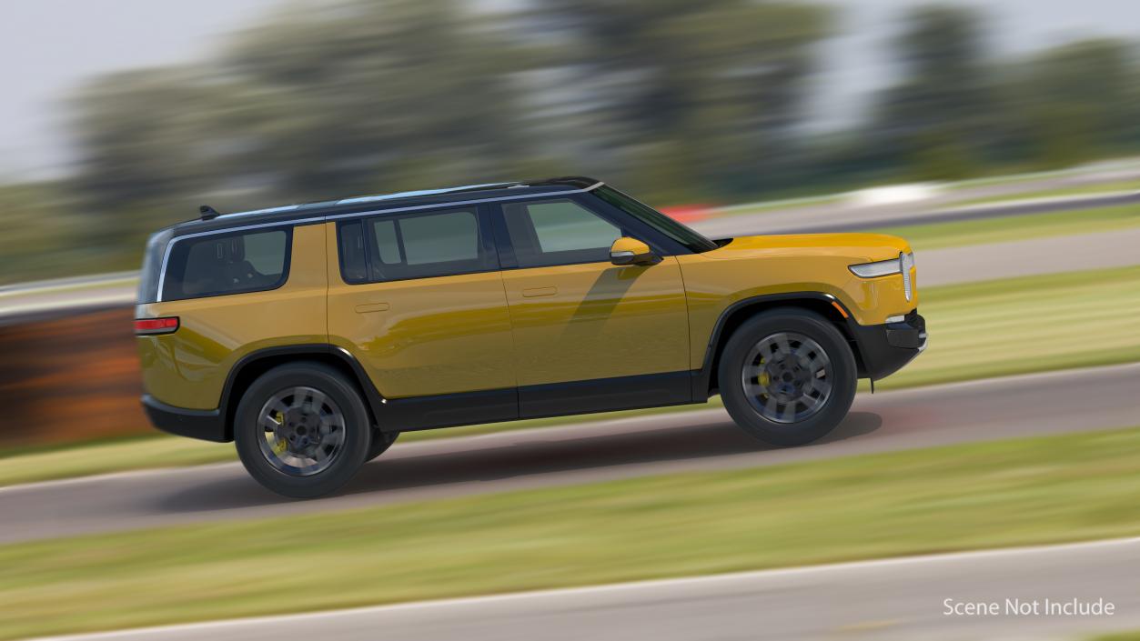 3D Luxury Electric SUV Yellow