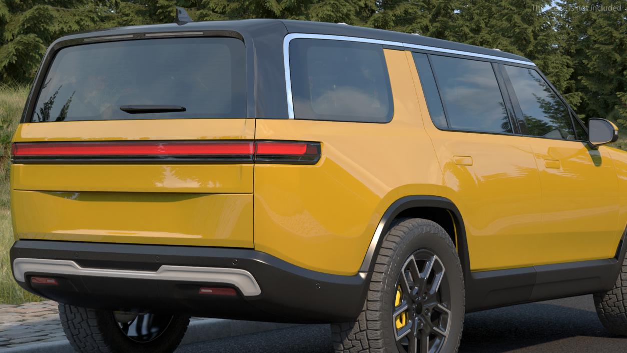 3D Luxury Electric SUV Yellow