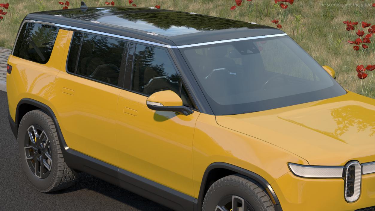 3D Luxury Electric SUV Yellow