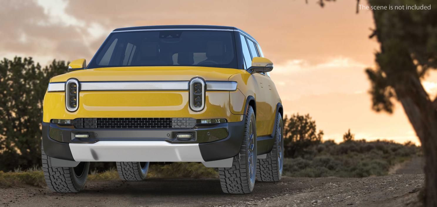 3D Luxury Electric SUV Yellow