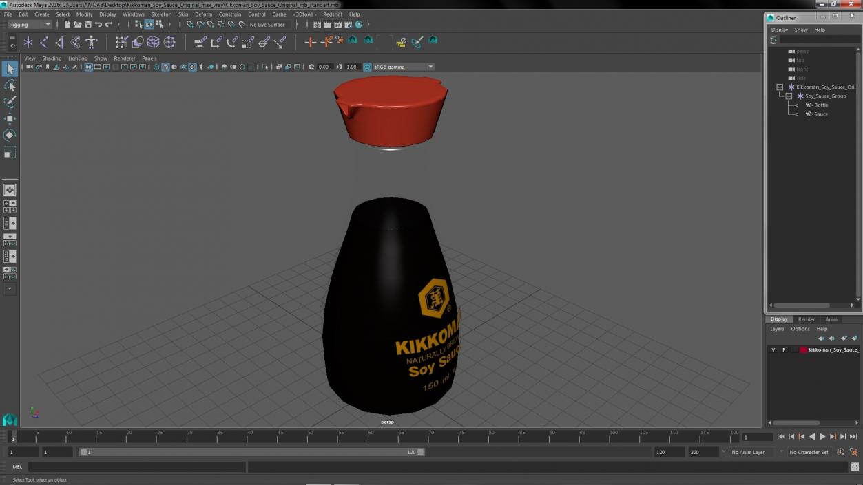 Kikkoman Soy Sauce Original 3D