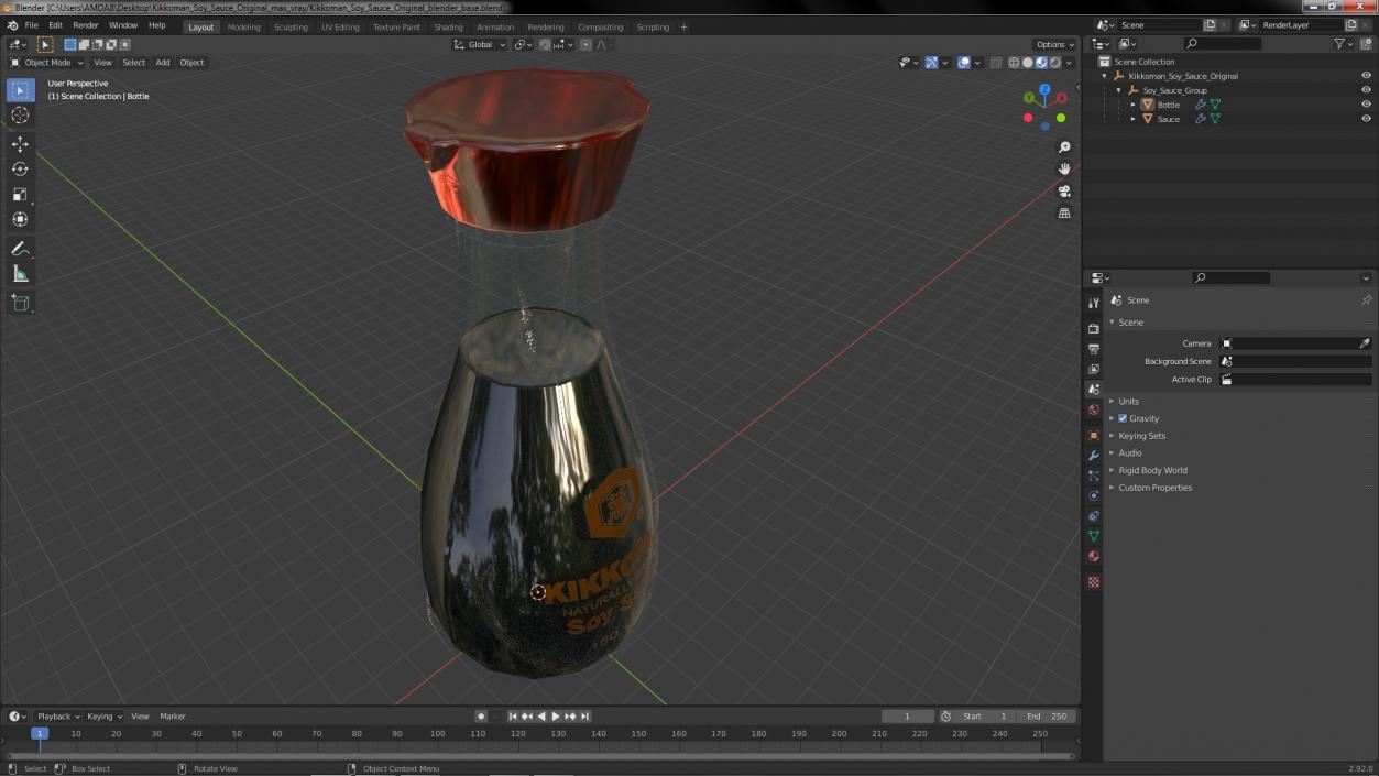 Kikkoman Soy Sauce Original 3D