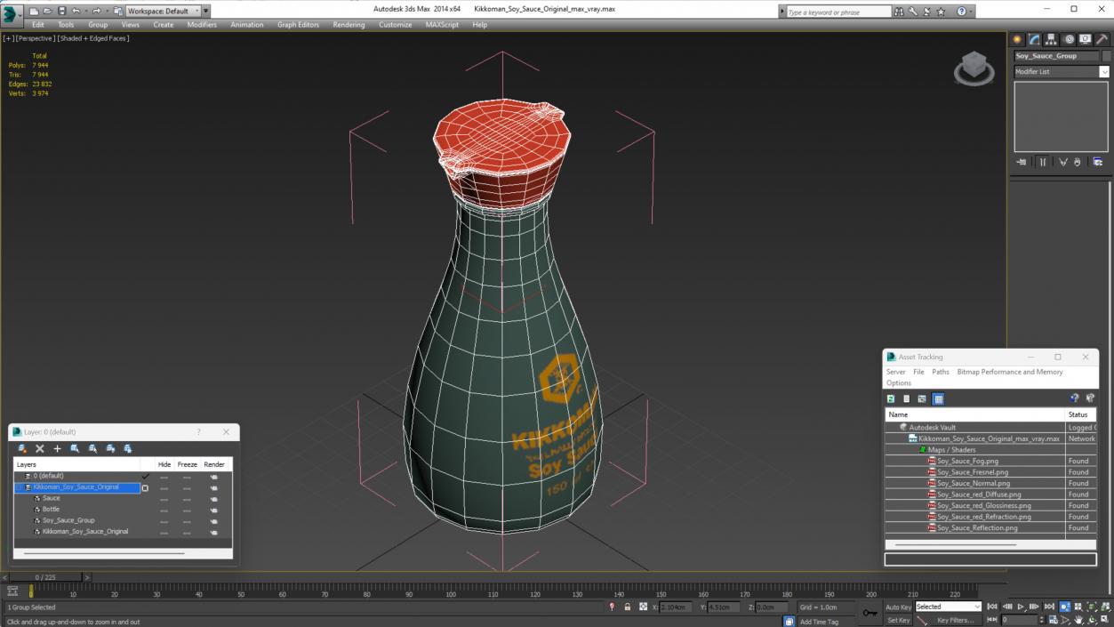 Kikkoman Soy Sauce Original 3D