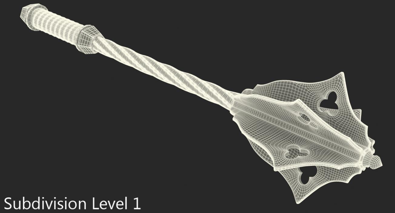 3D Medieval Flanged Mace