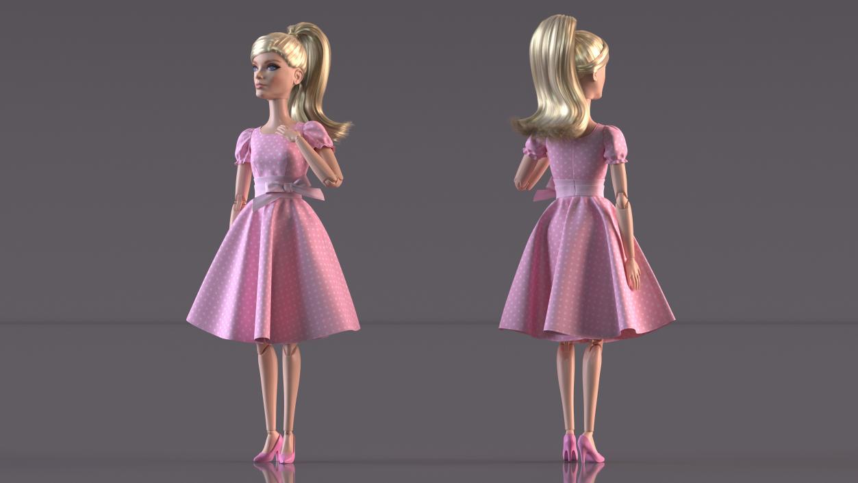 Barbie Doll in Summer Dress 3D