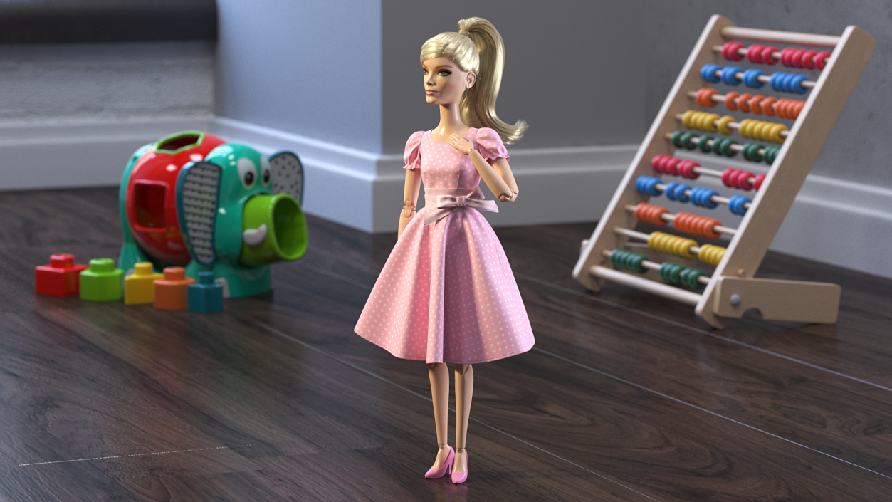 Barbie Doll in Summer Dress 3D