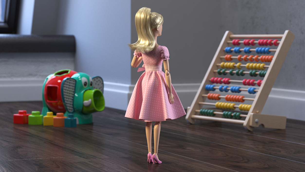 Barbie Doll in Summer Dress 3D