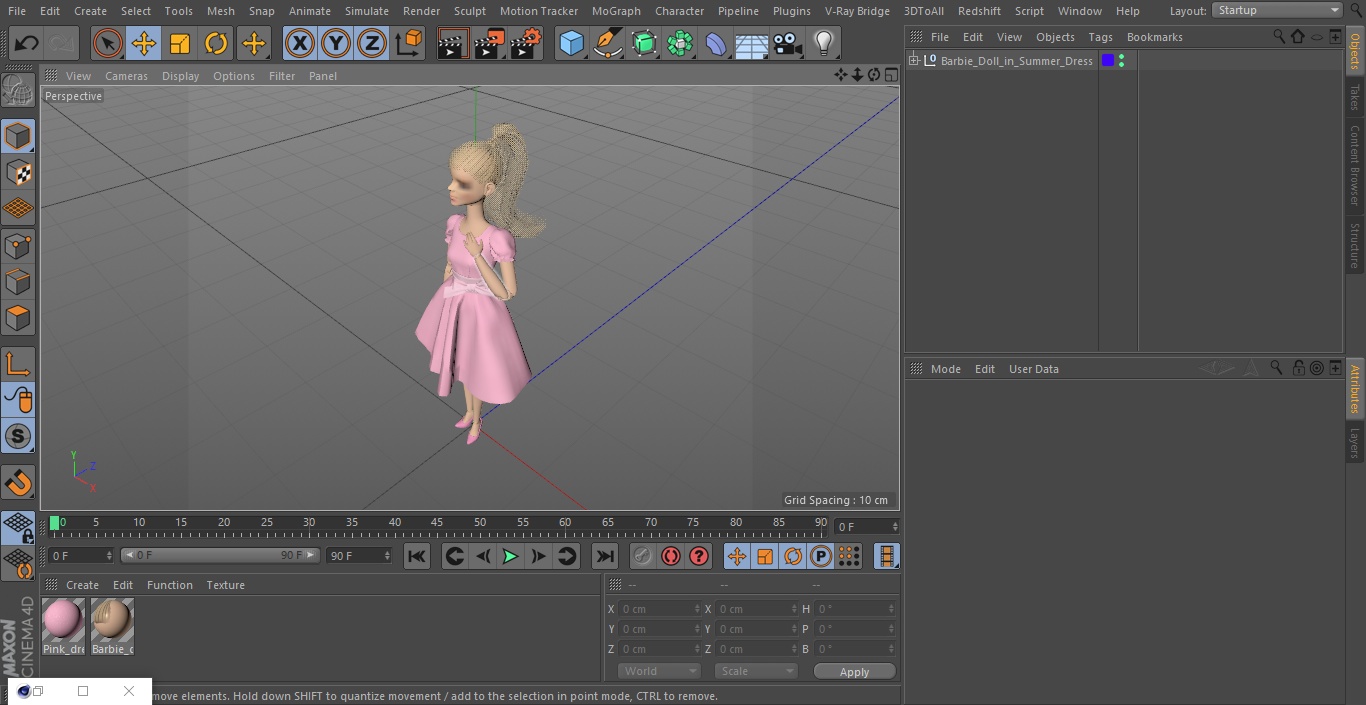 Barbie Doll in Summer Dress 3D