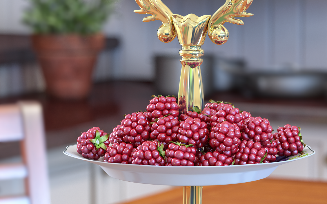 3D model Not Ripe Berry Blackberry