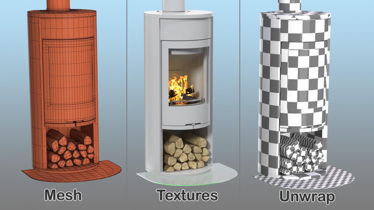 3D Modern Wood Burning Stove Generic model