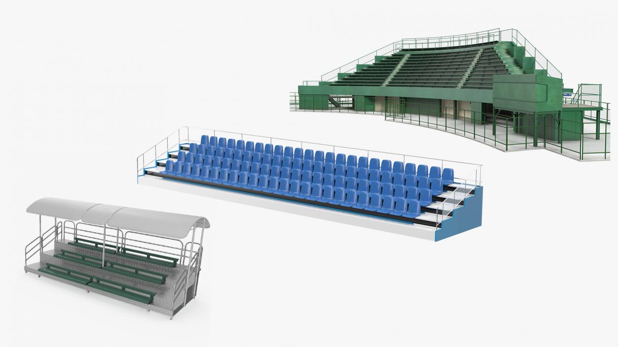 3D model Stadium Seating Tribunes Collection