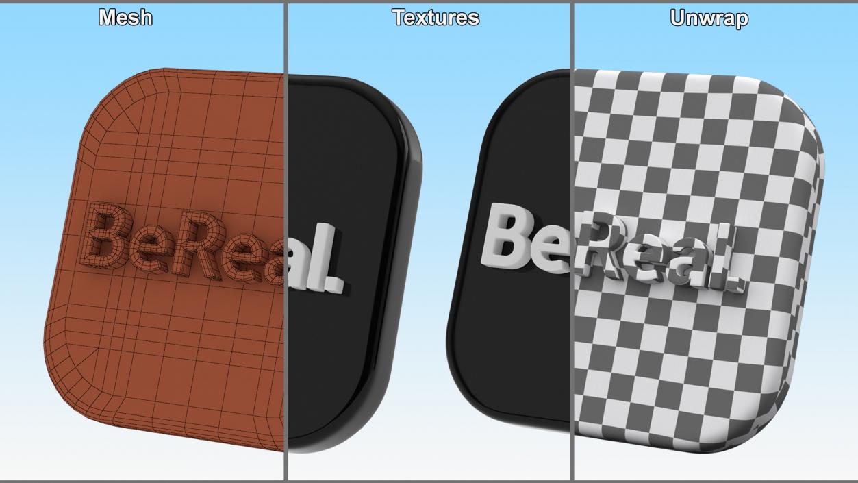 BeReal Social Media Logo Icon 3D model