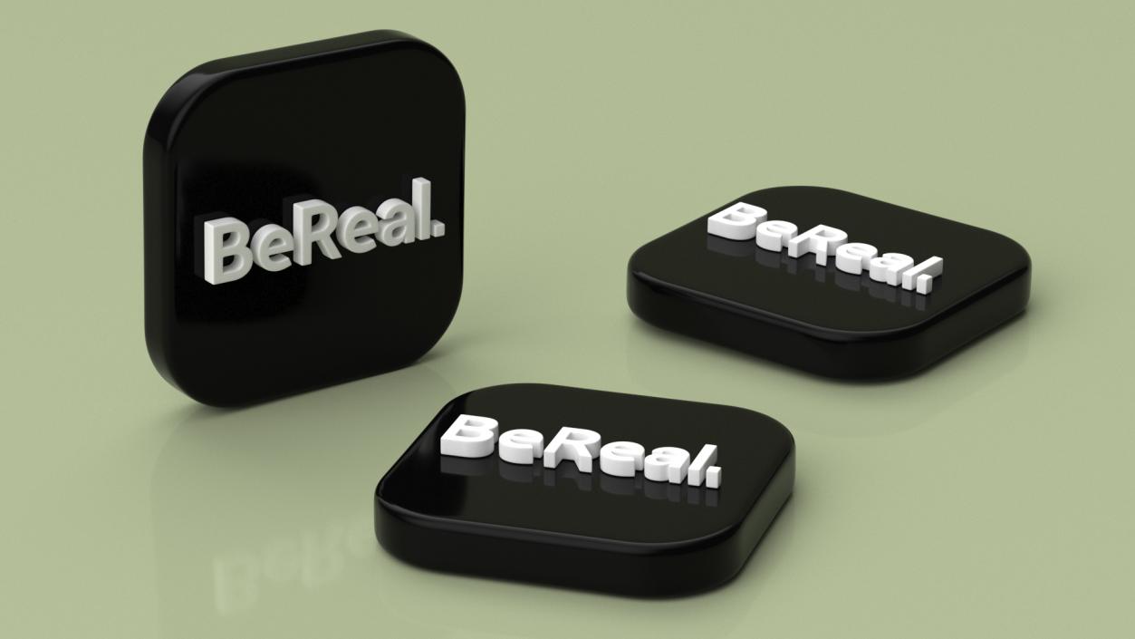 BeReal Social Media Logo Icon 3D model