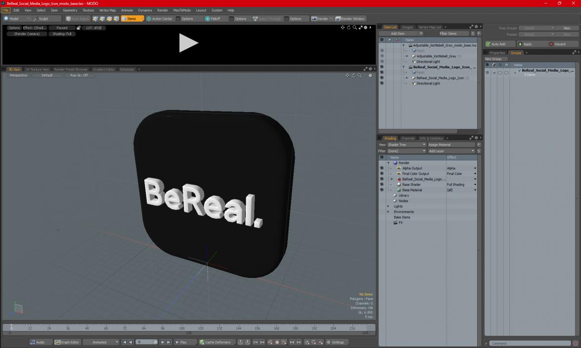 BeReal Social Media Logo Icon 3D model