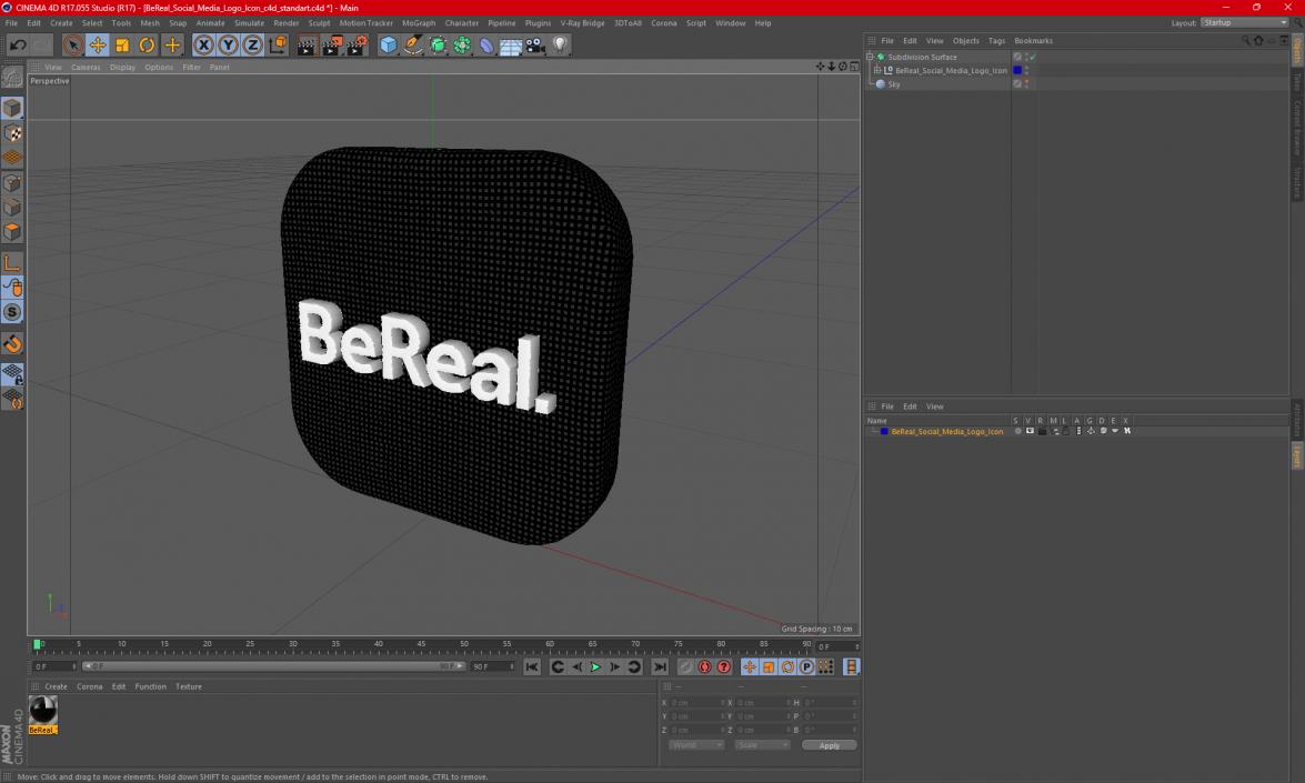 BeReal Social Media Logo Icon 3D model