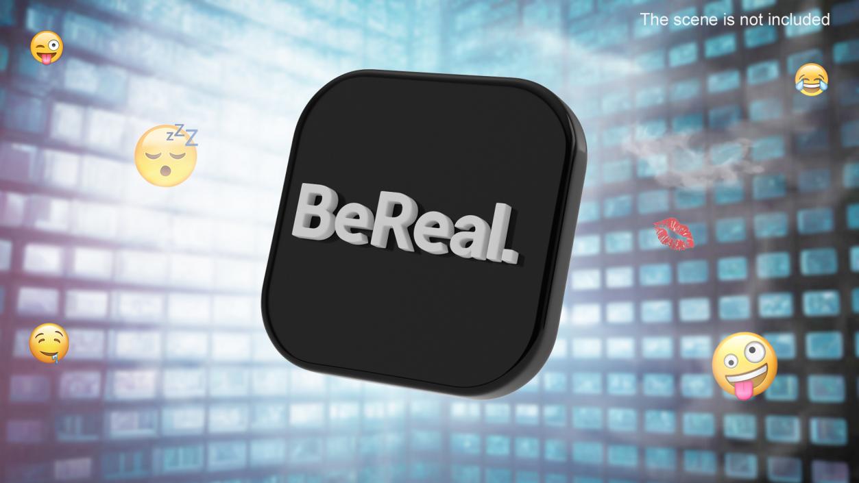 BeReal Social Media Logo Icon 3D model