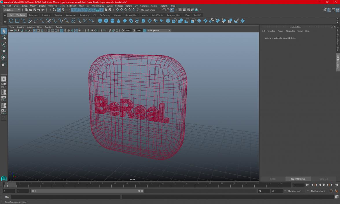 BeReal Social Media Logo Icon 3D model