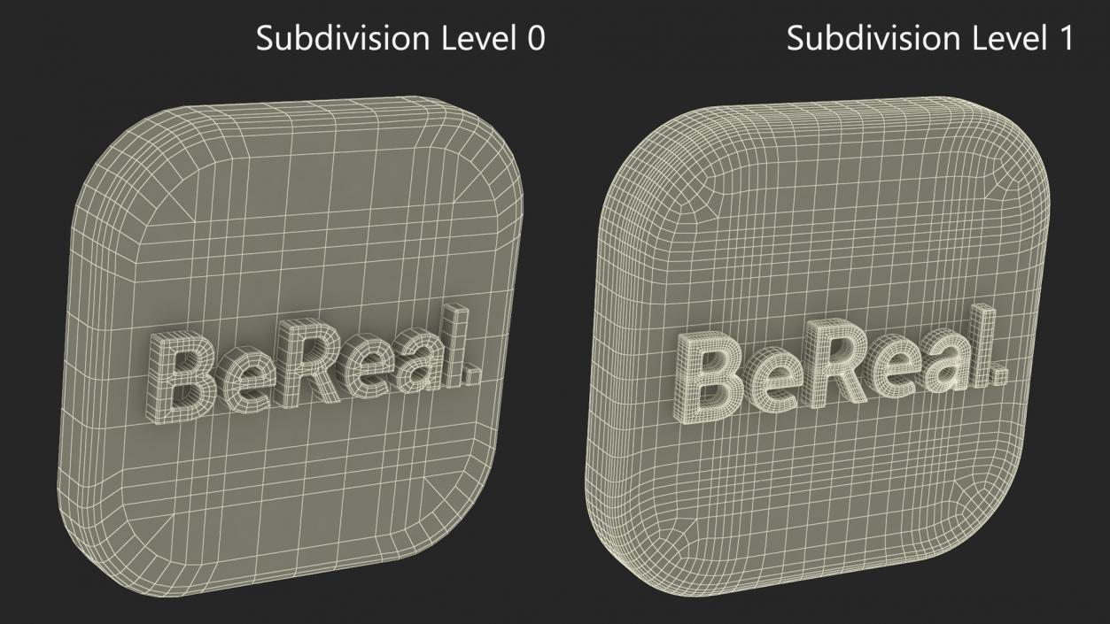 BeReal Social Media Logo Icon 3D model