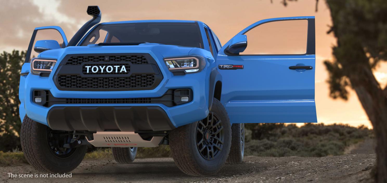 3D model Toyota Tacoma TRD Pro Voodoo Blue 2021 Rigged