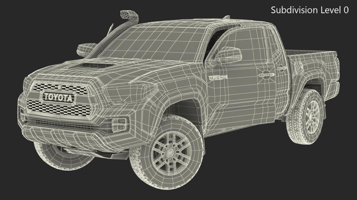 3D model Toyota Tacoma TRD Pro Voodoo Blue 2021 Rigged